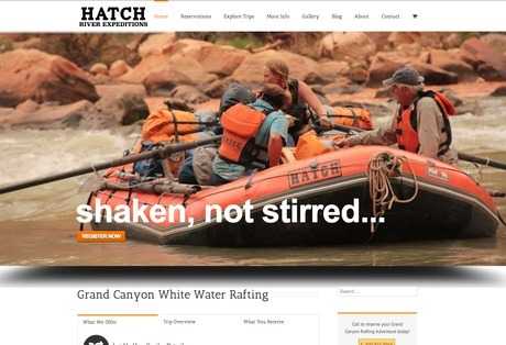 hatch river expeditions web design screenshot